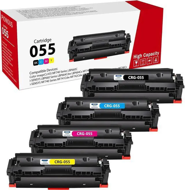 Main image of 055 Toner Cartridge Set (4-Pack, Black, Cyan, Magenta, Yellow) Poou Compatible 055 High Yield Replacement for Canon 055 Toner Color imageCLASS MF743Cdw MF741Cdw MF745Cdw MF746Cdw LBP664Cdw Printer