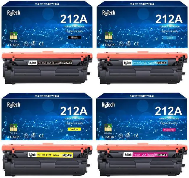 Main image of 212A Toner Cartridge Set Remanufactured for HP 212X W2120A M554 M555 M578 | Compatible for HP Color Laserjet Enterprise M555dn M554dn M555x M555 M554 MFP M578,with Upgraded Chip,No Fading,No Streak