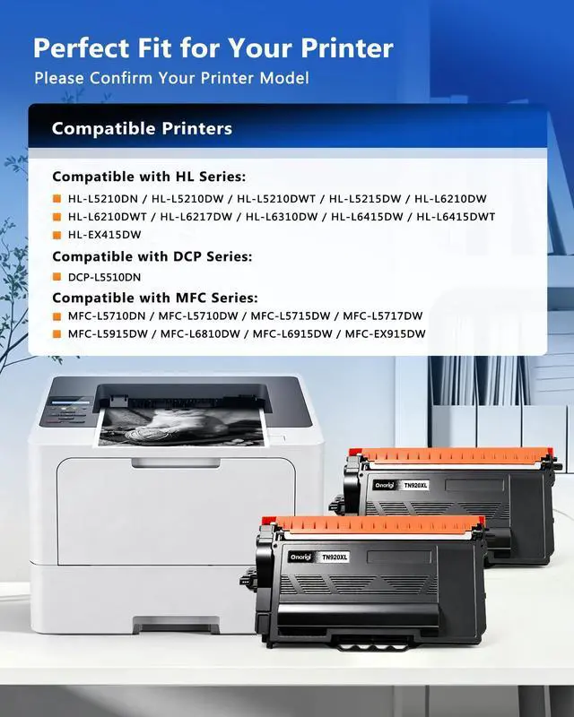 Alt view image 2 of 7 - TN920XL TN920 Black Toner Cartridge HL-L6210DW MFC-L5915DW Replacement for Brother TN 920XL TN920UXXL Work for HL-L5210DW HL-L6210DW HL-L6210DWT HL-L5210DN HL-L5215DW HL-L6310DW High Yield (2 Black)