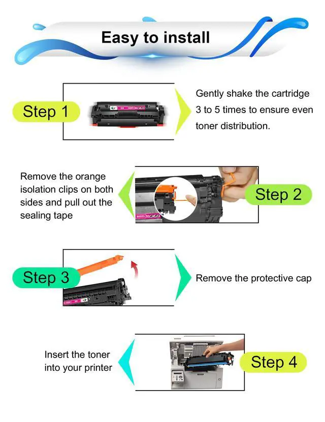 Alt view image 5 of 5 - 045 Toner Cartridge Set Replacement for Canon 045 045H Toner Cartridge | Compatible with MF634Cdw MF632Cdw LBP612Cdw MF630C LBP610 Series Printer(4 Pack,with Chip)