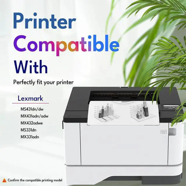 Alt view image 3 of 7 - 55B1X00 Toner Cartridges 20,000 Pages (with Chip) Replacement for Lexmark 55B1X00 55B1H00 55B1000 Toner for Lexmark MS331dn MS431dn MS431dw MX331adn MX431adw MX431adn MX432adwe MS331 MS431 MX331