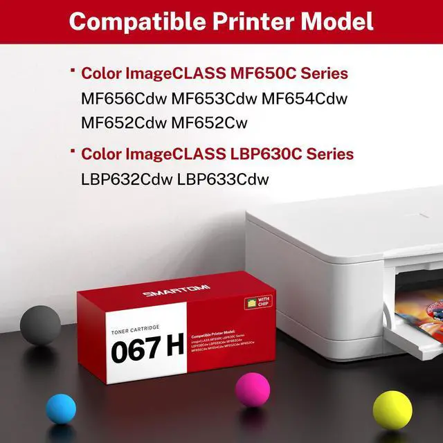 Alt view image 2 of 6 - 067H Toner Cartridges Set 4 Pack Replacements for Canon 067 High Capacity | Compatible for Canon Color imageClass MF650C LBP630C LBP632Cdw MF656Cdw MF654Cdw MF653Cdw MF652Cdw Printer