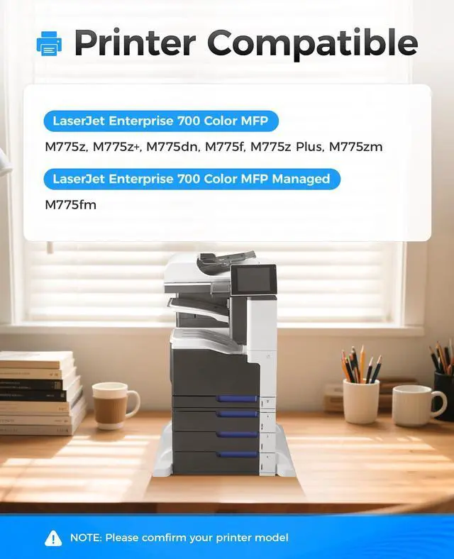 Alt view image 2 of 6 - 651A Toner Cartridge Set 4-Pack with Chip Replacement for HP 651A CE340A CE341A CE342A CE343A Compatible with HP LaserJet Enterprise 700 Color MFP M775dn M775f M775z M775zm M775z+ M775fm Printer Ink