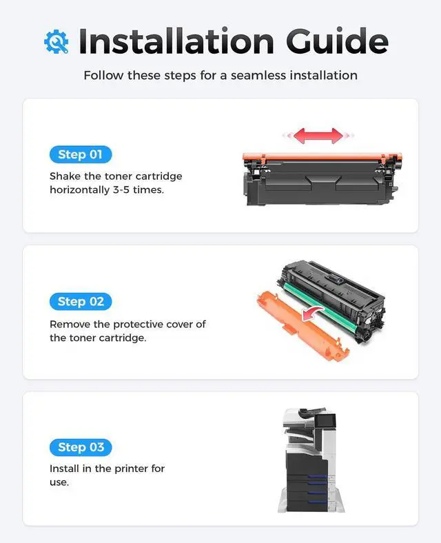 Alt view image 4 of 6 - 651A Toner Cartridge Set 4-Pack with Chip Replacement for HP 651A CE340A CE341A CE342A CE343A Compatible with HP LaserJet Enterprise 700 Color MFP M775dn M775f M775z M775zm M775z+ M775fm Printer Ink