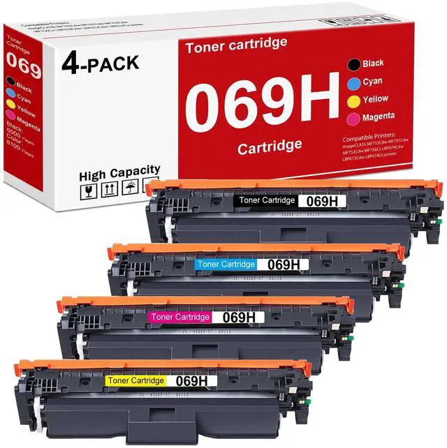 Main image of 069H Toner Cartridge MF753Cdw Toner Replacement for Canon 069 069H | High Yield 069H Toner Cartridge set work with imageCLASS MF753Cdw MF751Cdw LBP674Cdw Printer (4PK, BK/C/M/Y)