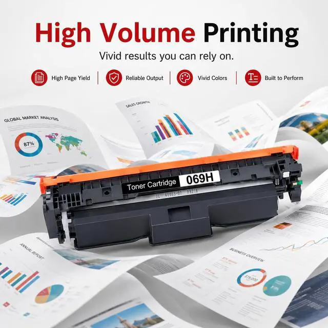 Alt view image 6 of 7 - 069H Toner Cartridge MF753Cdw Toner Replacement for Canon 069 069H | High Yield 069H Toner Cartridge set work with imageCLASS MF753Cdw MF751Cdw LBP674Cdw Printer (4PK, BK/C/M/Y)