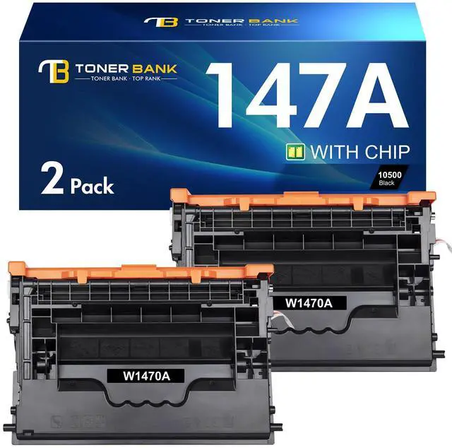 Main image of 147A Black Toner Cartridge M612 M610 147X W1470A with Chip 2-Pack | Compatible for HP 147A 147X for HP LaserJet Enterprise M611dn M610n M611x M612dn M612x MFP M634h M635fht M635h M636fh Printer