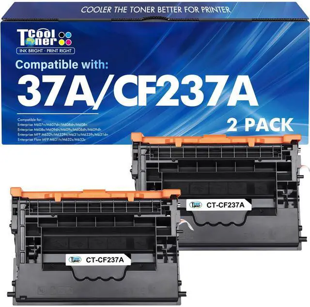 Main image of CF237A 37A Black Toner Cartridge 2-Pack CF237A 37X CF237X M607 M608 M609 | Compatible for HP 37A CF237A LaserJet Enterprise M607n M607dn M608n M608dn M608dh M608x M631 M632 M633 Series Printer Ink