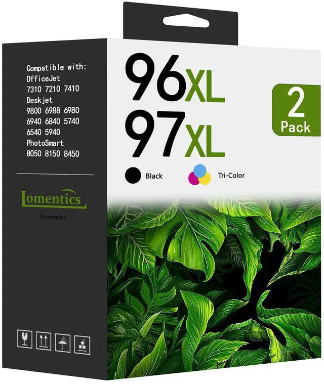 Main image of 96XL 97XL Ink Cartridges Black Color Combo Pack (2-Pack, 1Black/1Tri-Color) Replacement for HP Ink 96XL 97XL for Deskjet 6940 6980 9800 Officejet 7310 7210 Printer