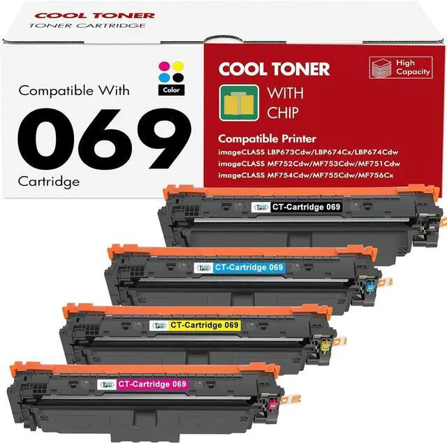 Main image of 069 Toner Cartridge Set 069H MF753Cdw MF751Cdw LBP674C MF750C Series | Compatible for Canon Color imageCLASS MF 753Cdw MF752Cdw LBP674Cdw LBP674Cx LBP673Cdw MF756Cx Printer (B/C/Y/M, 4 Pack)