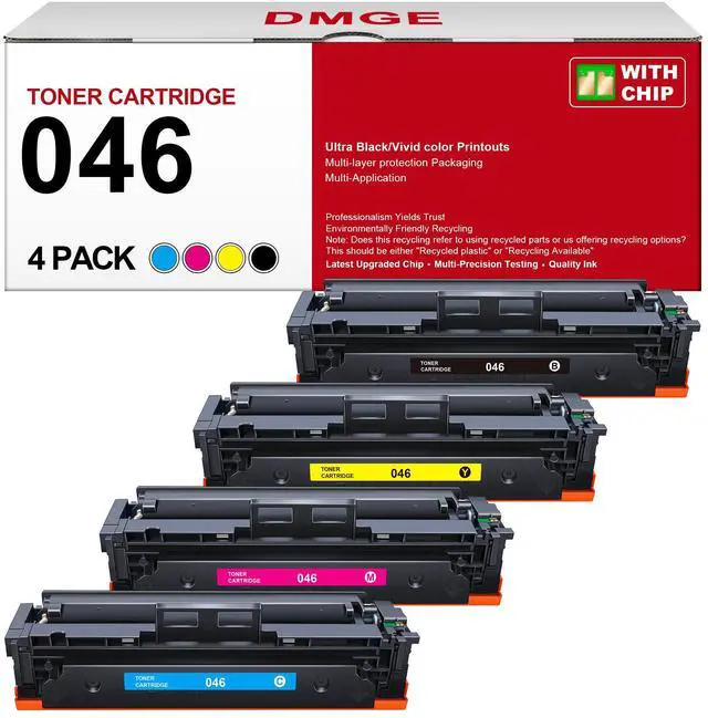 Main image of 046 Toner Cartridge 4 Pack Replacement for Canon 046 046H CRG-046 CRG-046H | Compatible for Canon Color ImageCLASS MF733Cdw MF731Cdw MF735Cdw MF654Cx Series Printer (Black, Cyan, Yellow, Magenta)