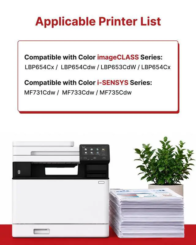 Alt view image 2 of 7 - 046 Toner Cartridge 4 Pack Replacement for Canon 046 046H CRG-046 CRG-046H | Compatible for Canon Color ImageCLASS MF733Cdw MF731Cdw MF735Cdw MF654Cx Series Printer (Black, Cyan, Yellow, Magenta)