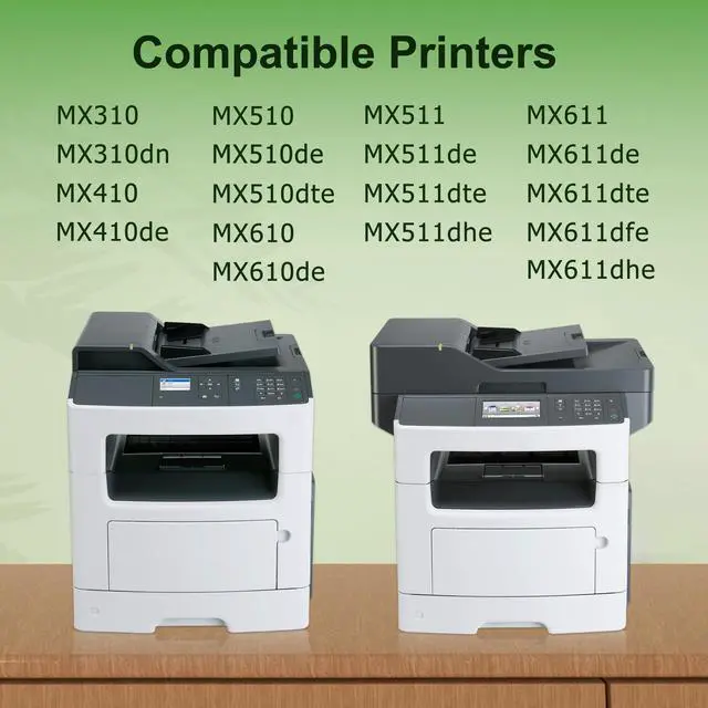 Alt view image 2 of 6 - 601H (60F1H00) High Yield Black Toner Cartridge 2-Pack Replacement for Lexmark MX310dn MX410de MX510de MX511de MX511dhe MX511dte MX610de MX611de MX611dfe MX611dhe MX611dte Printer