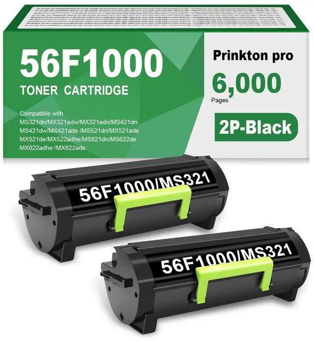 Main image of Remanufactured 56F1000 High Yield Black Toner Cartridge Compatible with Lexmark 56F1000 56F1H00 56F1X00 56F1U00 for MS321 MS421 MS521 MS621 MS622 MX321 MX421 MX521 MX522 MX622 Printers (6000 Pages)