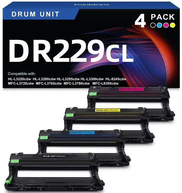 Main image of DR229CL Drum Unit Compatible for Brother DR229CL DR-229CL Use with TN229XL | work with HL-L3220CDW L3280CDW L3295CDW L3300CDW MFC-L3720CDW L3780CDW L3765CDW L8395CDW Series Printer 4 Pack (Drum Only)