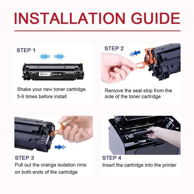 Alt view image 6 of 7 - 128 Black Toner Cartridge (2-Pack) Compatible 128 Toner Replacement for Canon CRG128 Cartridge for imageCLASS D530 D550 MF4890dw MF4880dw MF4770n Faxphone L100 L190 Printer