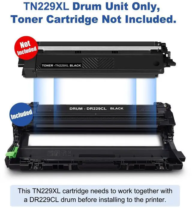 Alt view image 4 of 6 - DR229CL Drum Unit Compatible for Brother DR229CL DR-229CL Use with TN229XL | work with HL-L3220CDW L3280CDW L3295CDW L3300CDW MFC-L3720CDW L3780CDW L3765CDW L8395CDW Series Printer 4 Pack (Drum Only)