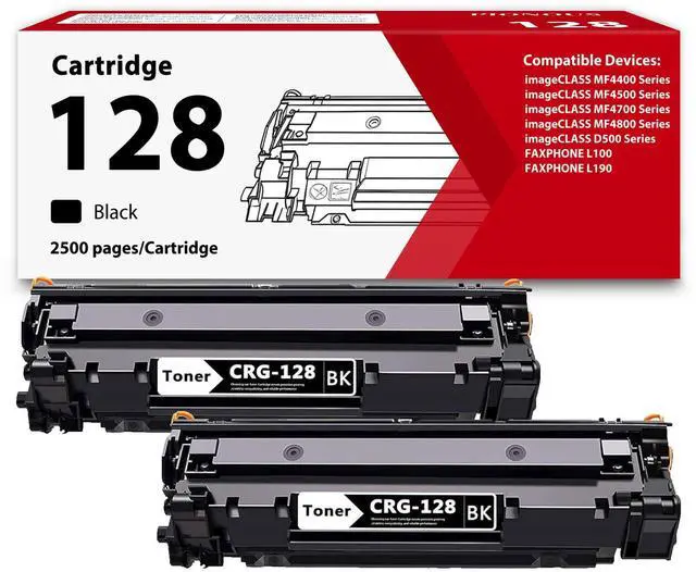 Main image of 128 Black Toner Cartridge (2-Pack) Compatible 128 Toner Replacement for Canon CRG128 Cartridge for imageCLASS D530 D550 MF4890dw MF4880dw MF4770n Faxphone L100 L190 Printer