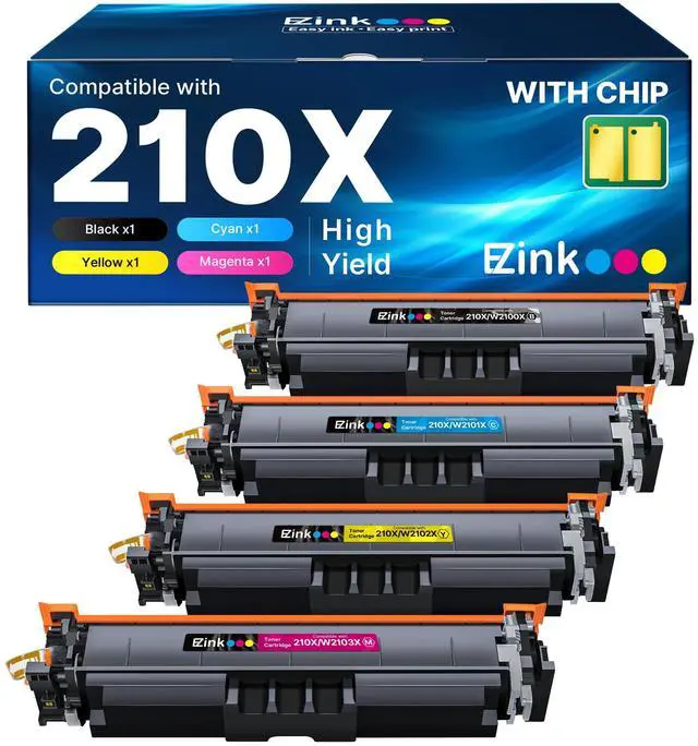 Main image of 210X Toner Cartridges 4 Pack for HP 4301fdw 4301fdn 4201dw | 210X high yield toner cartridges 4 pack with chip for HP Color LaserJet Pro MFP 4301fdw 4301fdn 4201dw and 4201dn