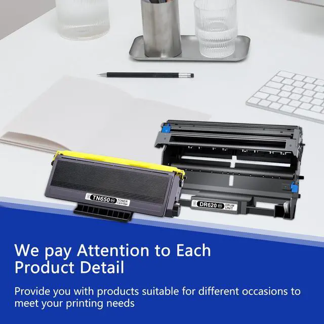 Alt view image 6 of 7 - TN650 Toner Cartridge and DR620 Drum Unit Replacement for Brother TN650 TN-650 TN580 TN-620 DR620 DR-620 use with HL-5370DW HL-5250DN HL-5340D HL-5240 MFC-8480DN MFC-8860DN MFC-8890DW Printer 2 Black