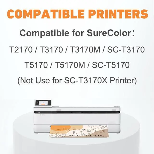 Alt view image 2 of 7 - Pigment T40V Ink Cartridges T40W Compatible for SureColor T3170 Ink | T40W Ink Cartridge T40V120 T40V220 T40V320 T40V420 for SureColor T2170 Ink T3170 T5170 T3170M SC-T3170 T5170M SC-T5170Printer