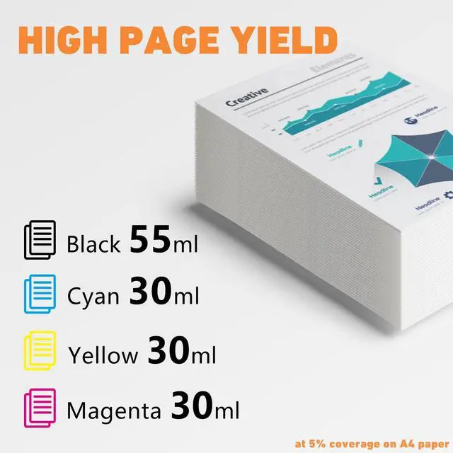 Alt view image 3 of 7 - Pigment T40V Ink Cartridges T40W Compatible for SureColor T3170 Ink | T40W Ink Cartridge T40V120 T40V220 T40V320 T40V420 for SureColor T2170 Ink T3170 T5170 T3170M SC-T3170 T5170M SC-T5170Printer