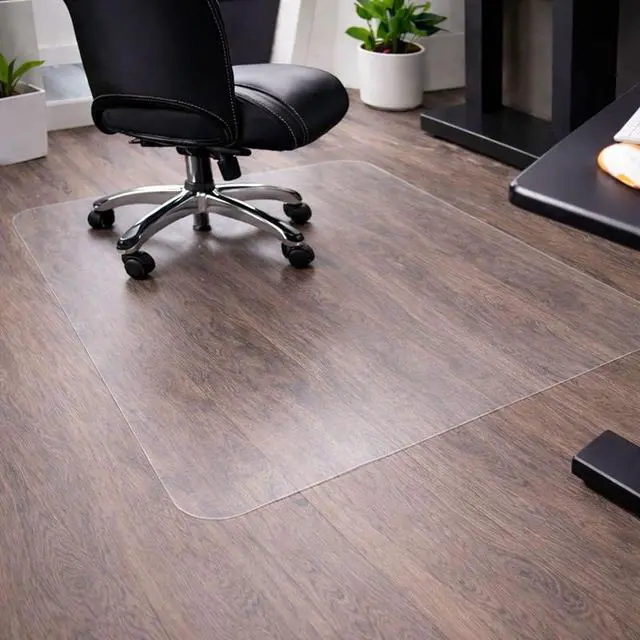 Alt view image 2 of 7 - Heavy Duty Polycarbonate Office Chair Mat for Hardwood Floors 48" x 51" | Transparent Hard Floor Protector, Rectangular | Multiple Sizes