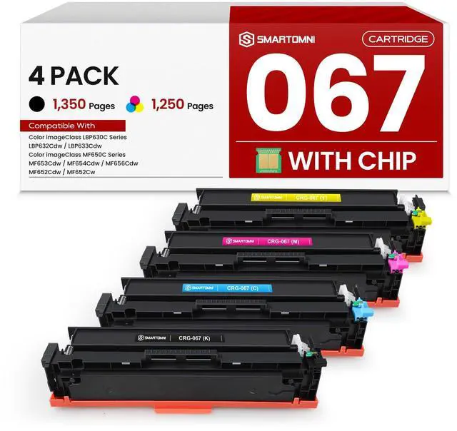 Main image of 067 Toner Cartridge Set 4 Pack Replacement for Canon 067 067H | Compatible for Canon Color ImageCLASS MF653Cdw MF656Cdw LBP632Cdw MF654Cdw LBP633Cdw MF650C LBP630C Series Printers