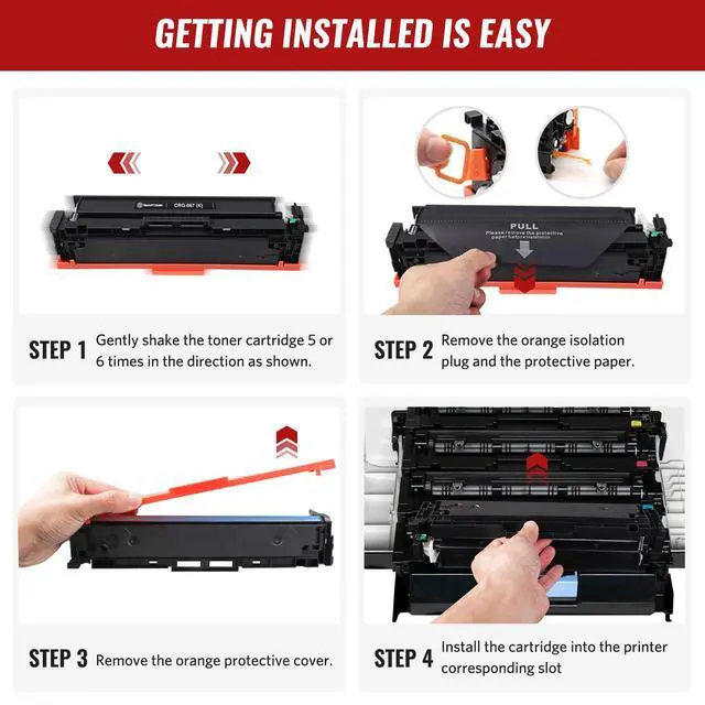 Alt view image 4 of 6 - 067 Toner Cartridge Set 4 Pack Replacement for Canon 067 067H | Compatible for Canon Color ImageCLASS MF653Cdw MF656Cdw LBP632Cdw MF654Cdw LBP633Cdw MF650C LBP630C Series Printers