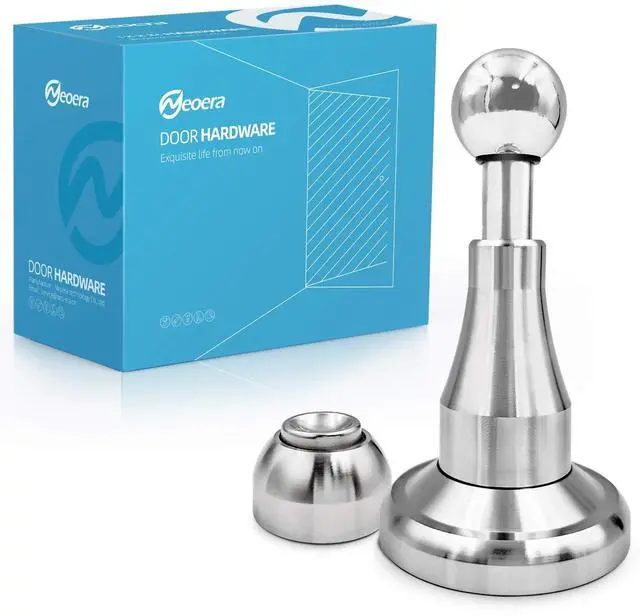 Main image of Magnetic Door Stopper, Updated Hydraulic Shock Absorbent Technology, Soft-Catch Magnetic Hold, Premium 304 Stainless Steel, Anti-Rust, Heavy Duty for Various Door Types, Wall Mount 4Pack