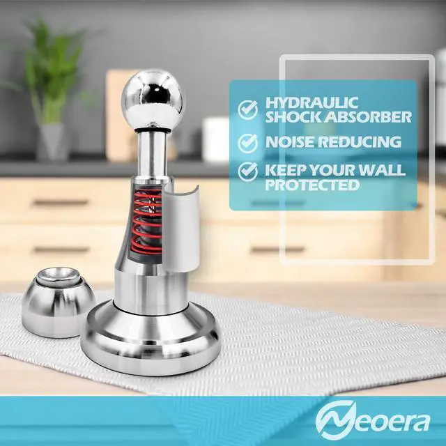 Alt view image 3 of 7 - Magnetic Door Stopper, Updated Hydraulic Shock Absorbent Technology, Soft-Catch Magnetic Hold, Premium 304 Stainless Steel, Anti-Rust, Heavy Duty for Various Door Types, Wall Mount 4Pack