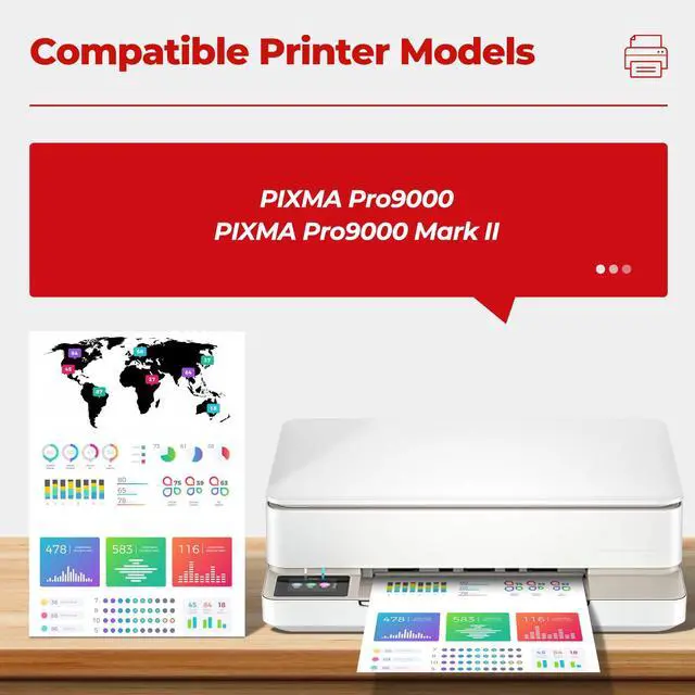 Alt view image 2 of 7 - CLI-8 Ink Cartridges PIXMA Pro9000 PIXMA Pro9000 Mark II Compatible with Canon CLI8 Ink Cartridges Combo Pack Compatible for CLI8 PIXMA Pro9000 PIXMA Pro9000 Mark II Pro9000 Pro 9000 Printers (8-Pack)