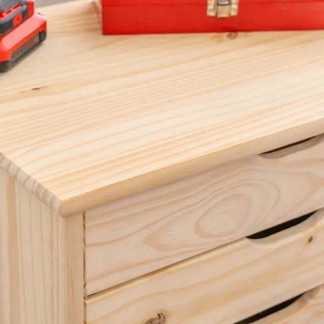 Alt view image 5 of 7 - Corinne Unfinished Eight Drawer Wooden Rolling Storage Cart