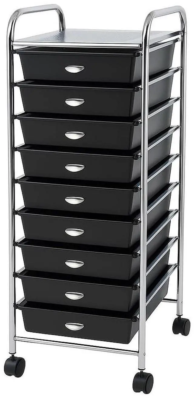 Main image of US TECH Storage Organizer for Art Supplies Beauty Products Kids' Cafts & Makeup with 10-Drawer Multipurpose Rolling Storage Organizer (10 Tier, Black)