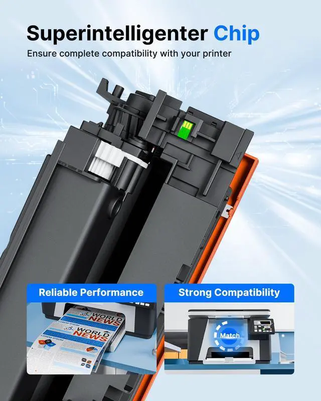 Alt view image 6 of 7 - 215A Toner Cartridges (with Chip) - Replacement for HP 215A Toner Cartridges 4 Pack for HP 215A work for HP Color Laseret Pro MFP M182nw M183fw M183fdw M155dw M155nw Series Printer4 Pack, 215a toner