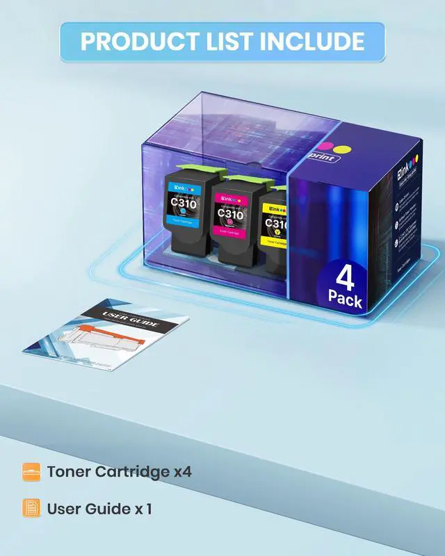 Alt view image 4 of 7 - Compatible Replacement for Xerox C310/C315 Toner Cartridges 4 Packs | C310/C315 High-Yield Toner Cartridge for Xerox C310 C310DNI C310DNIM C315 C315DNI Printer,006R04356 006R04357 006R04358(BCMY)