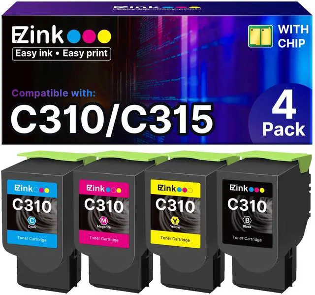 Main image of Compatible Replacement for Xerox C310/C315 Toner Cartridges 4 Packs | C310/C315 High-Yield Toner Cartridge for Xerox C310 C310DNI C310DNIM C315 C315DNI Printer,006R04356 006R04357 006R04358(BCMY)