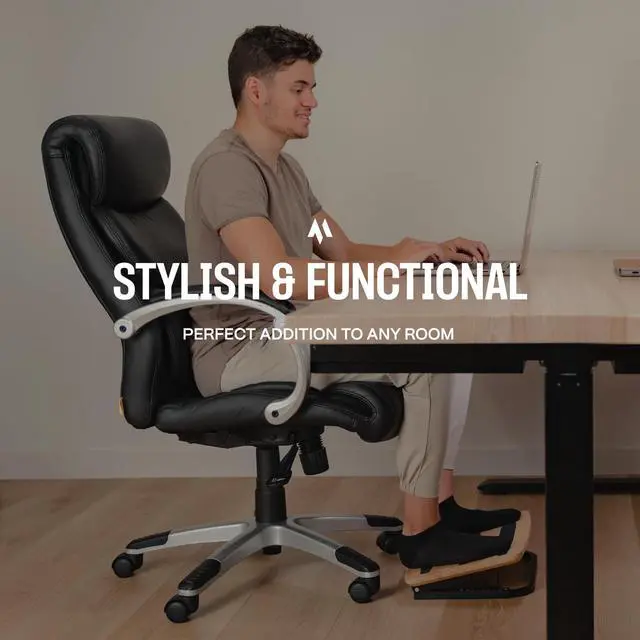 Alt view image 3 of 7 - Adjustable Under Desk Foot Stool - Ergonomic Foot Rest with 7 Angles - Natural