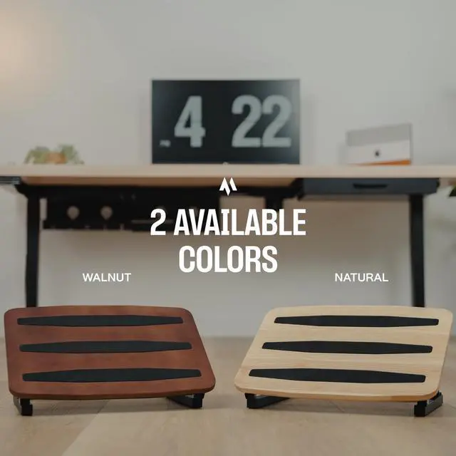 Alt view image 2 of 7 - Adjustable Under Desk Foot Stool - Ergonomic Foot Rest with 7 Angles - Walnut