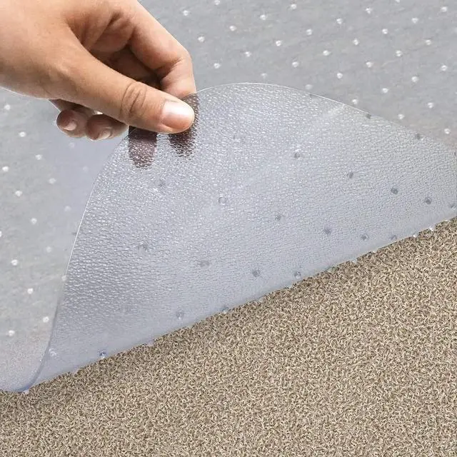 Alt view image 3 of 7 - Chair Mat for Carpet 60"x 36" Large Chair Mat Thick and Sturdy | Easy Glide on Hard Floors, Clear Desk Chair Mat for Wood Floors Heavy Duty