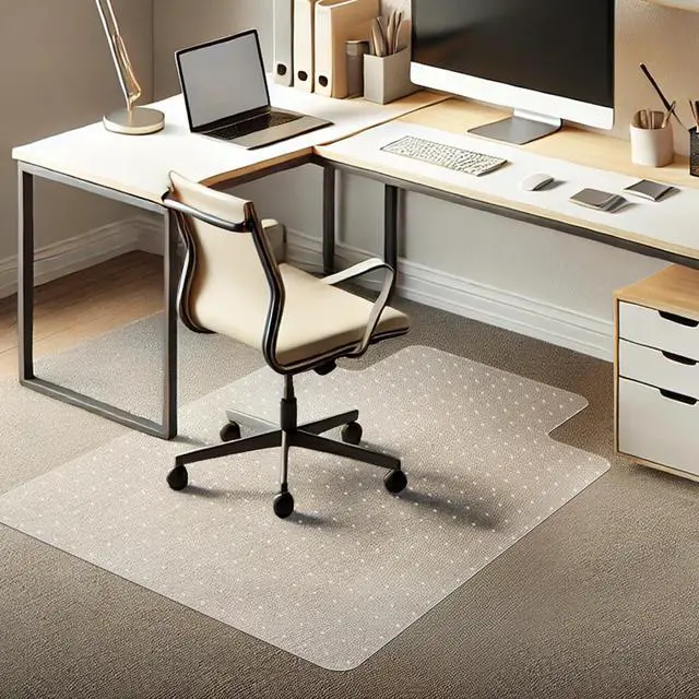 Alt view image 7 of 7 - Chair Mat for Carpet 60"x 36" Large Chair Mat Thick and Sturdy | Easy Glide on Hard Floors, Clear Desk Chair Mat for Wood Floors Heavy Duty