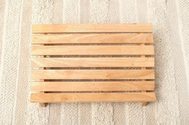 Alt view image 3 of 7 - PaletteLife Wooden Footrest, D11.42 xW17.72 xH4.93 (29x45x12.5cm), 1x1.5 ft, Medium, Natural Ashwood, Ergonomic Design