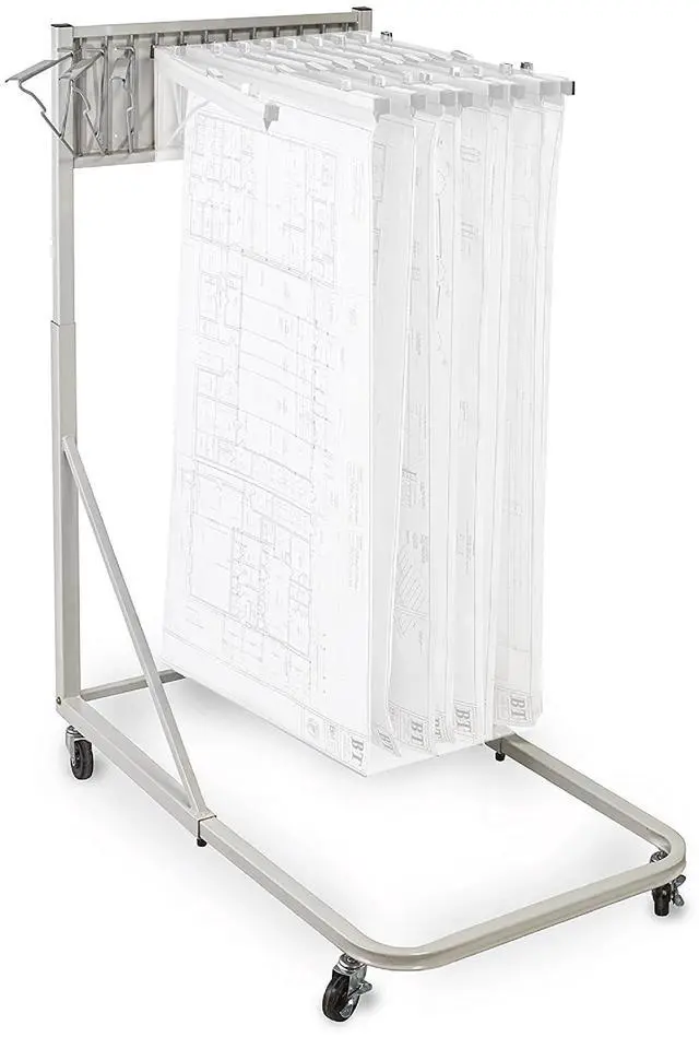 Main image of Adir Mobile Blueprint Holder Construction Plan Rack, Map Organizer, Blueprint Rack, and Poster Display Rack for Jobsite and Office (Without Blueprint Clamps)