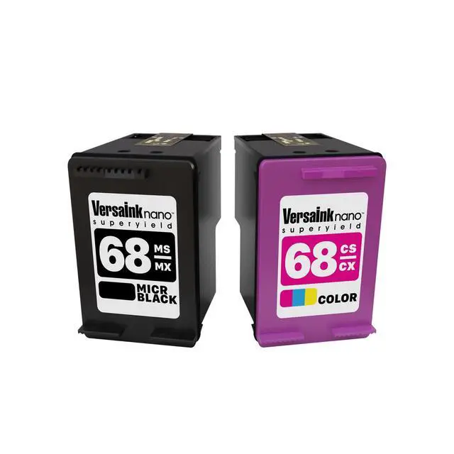 Alt view image 2 of 6 - Nano 68 MS MICR Black & 68 CS Tri-Color Cartridges for Check Printing - Value Combo - Compatible with HP Envy 6152e, 6155e, 6552e, 6555e, 6558