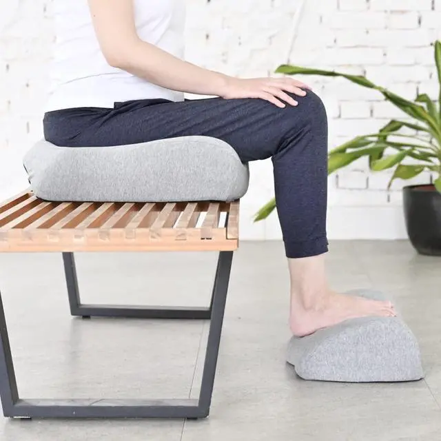 Alt view image 2 of 5 - Hip & Leg Pressure Relief Bundle - Transform Any Home/Office Chair or Recliner into The Most Comfortable Seat in The House - Grey Set