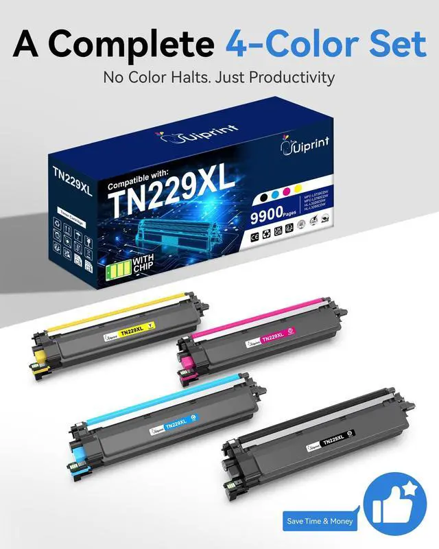 Alt view image 7 of 7 - TN229XL for Brother TN229XL Toner Cartridges TN229 229 MFC-L3780CDW | 229XL Toner Cartridges 4 Pack Works with HL-L3280CDW HL-L3220CDW MFC-L3720CDW Printer(BK3000 Pages, C/Y/M2300 Pages)