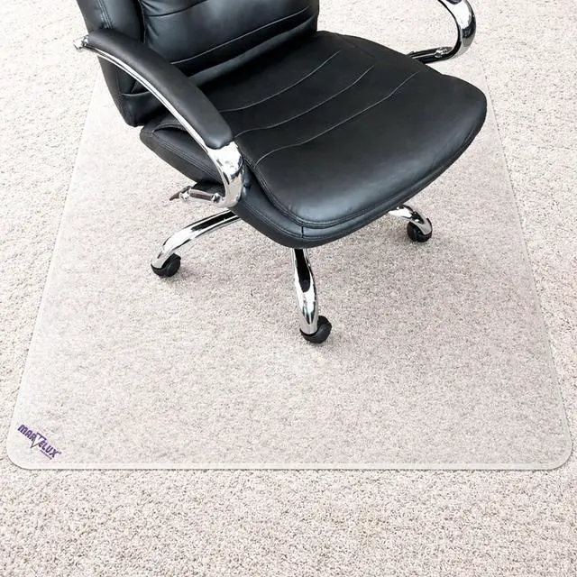 Main image of Extra Thick Heavy Duty Polycarbonate Office Chair Mat & Floor Protector for Plush, High Pile & All Carpeted Floors & Hardwood Flooring, Clear Rectangular Chair Mat 35 x 47 x 1/5 Thick