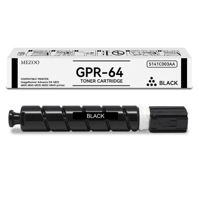 Main image of GPR-64 GPR64 Toner Cartridge Black High Yield 5141C003AA (1 Pack) | Replacement for Canon GPR64 Toner Cartridge work for Canon ImageRunner Advance DX 4825 4835 4845 4825i 4835i 4845i Printer