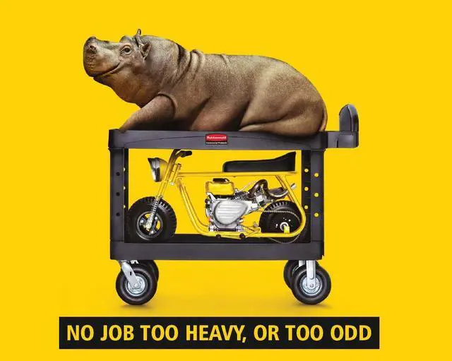 Alt view image 6 of 7 - 2-Shelf Utility/Service Cart, Small, Flat Shelves, Storage Handle, 500 lbs. Capacity, for Warehouse/Garage/Cleaning/Manufacturing