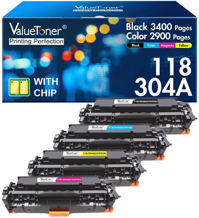 Main image of 304A Toner Cartridge Replacement for HP 304A for Canon 118 CP2025DN CM2320N CM2320NF CM2320FXI MFP MF8580CDW MF8350CDN MF8380CDW MF726CDW LBP7660CDN LBP7200CDN Printer (Black, Cyan, Magenta, Yellow)